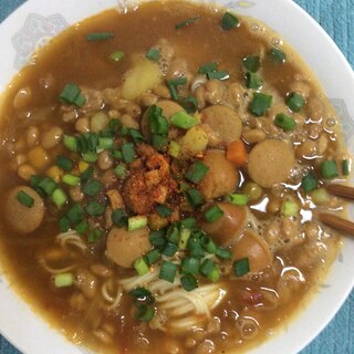 納豆入り♪カレーにゅうめん